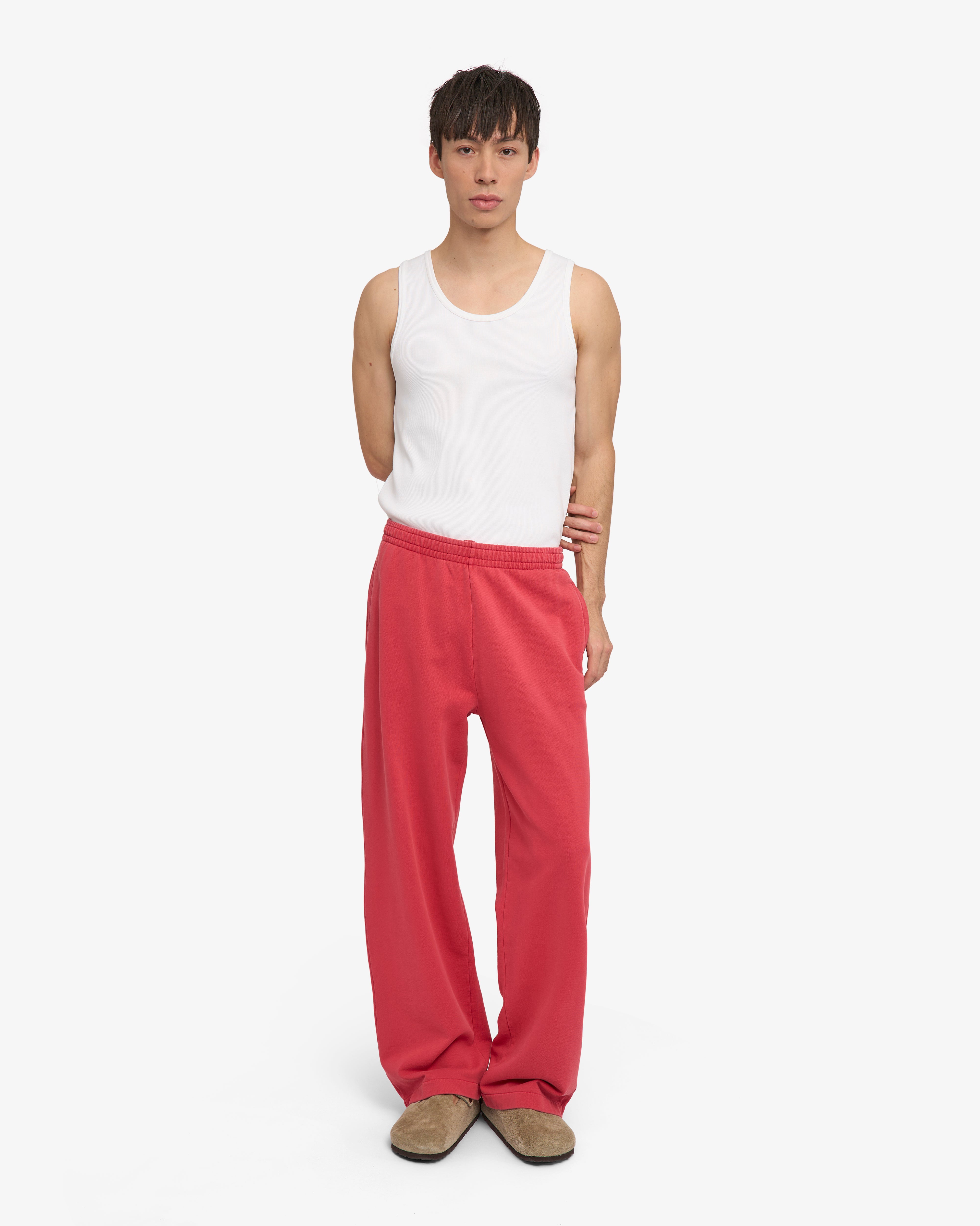 Organic Straight Leg Sweatpants - Faded Red