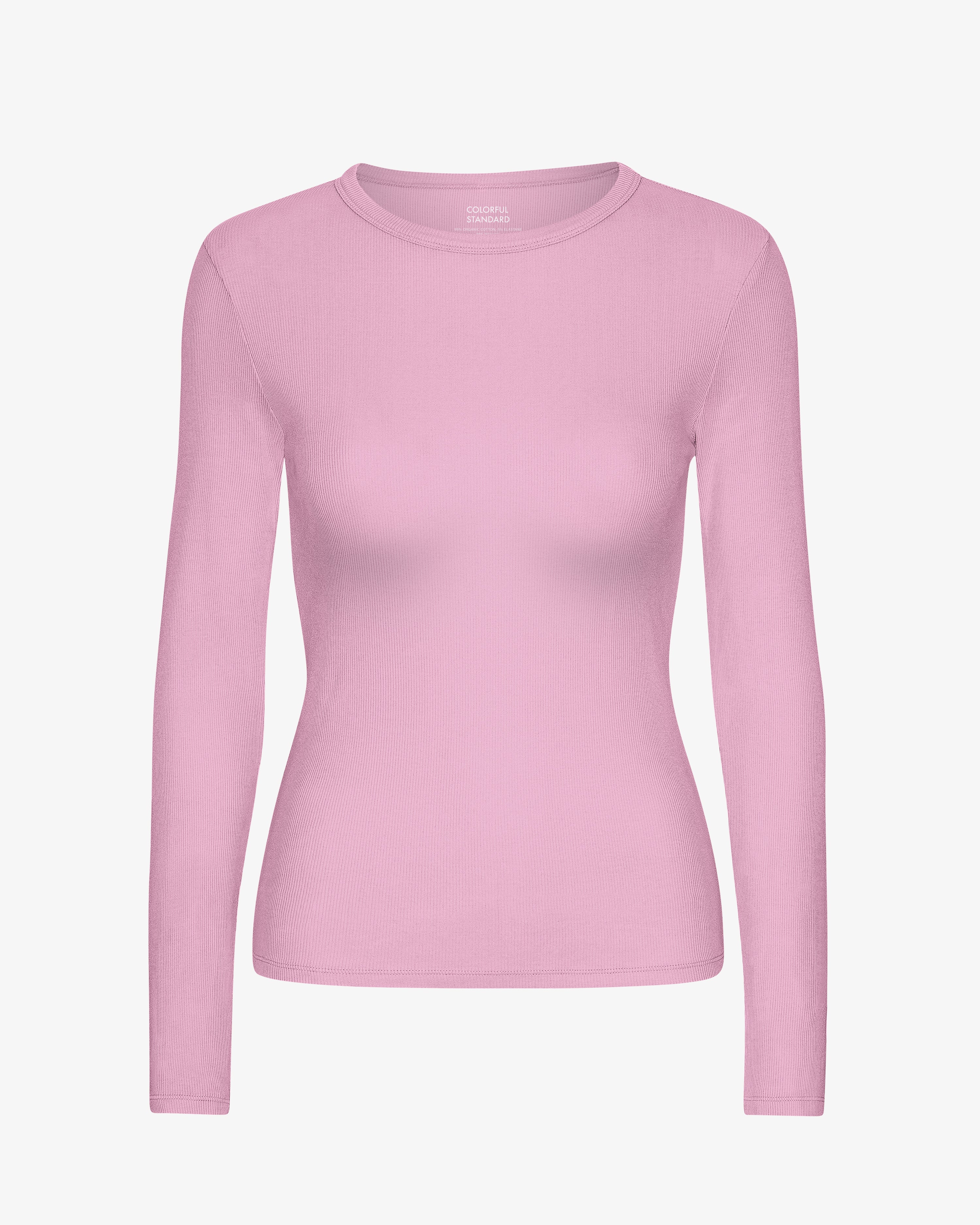 Women Organic Rib LS T-Shirt - Cherry Blossom