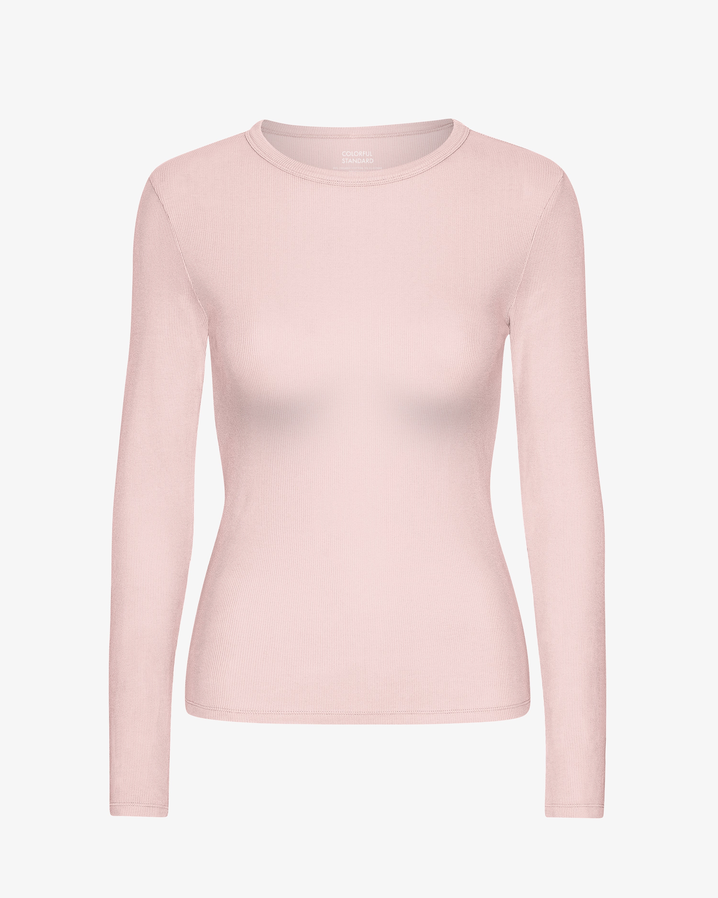 Women Organic Rib LS T-Shirt - Faded Pink