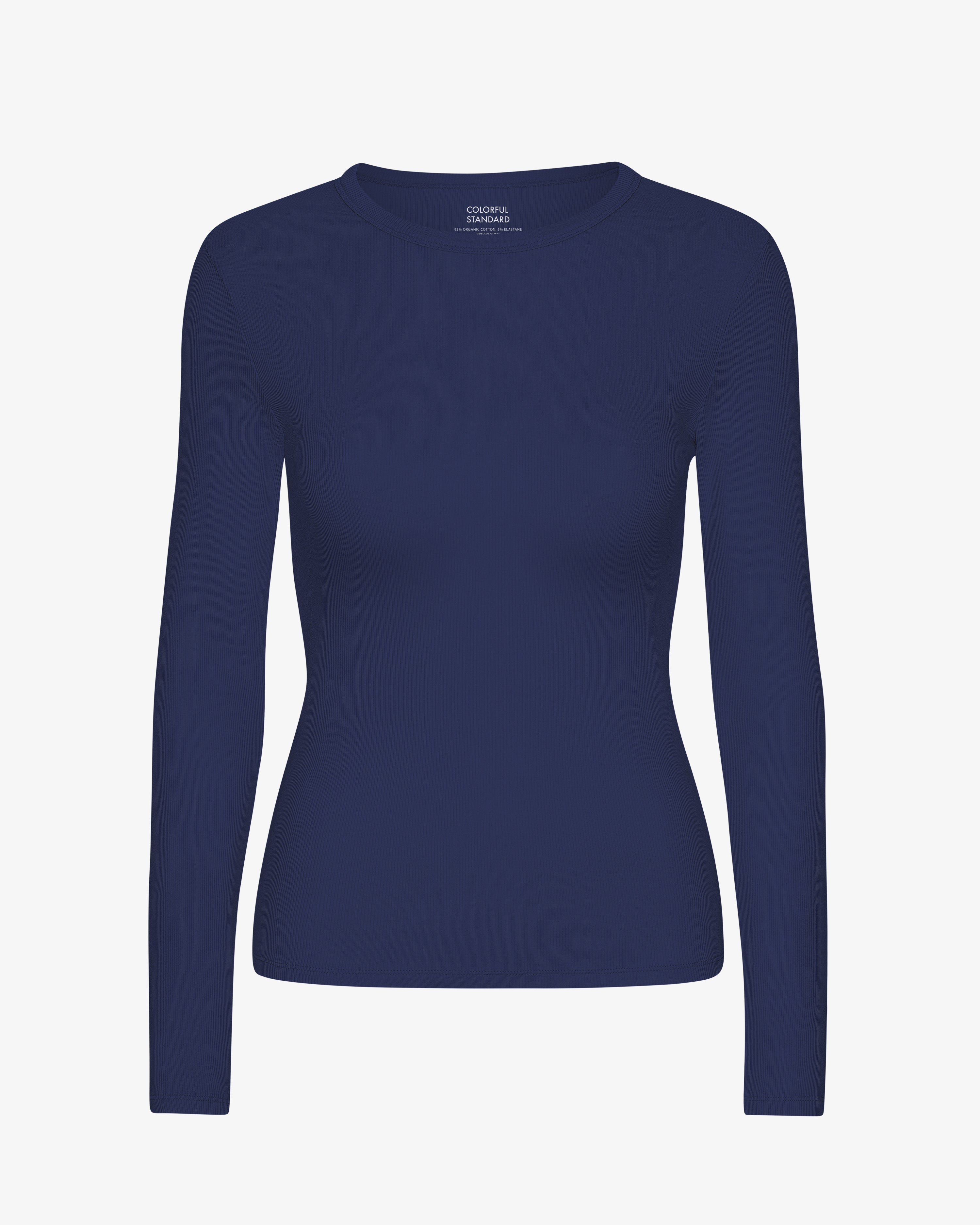 Women Organic Rib LS T-Shirt - Marine Blue