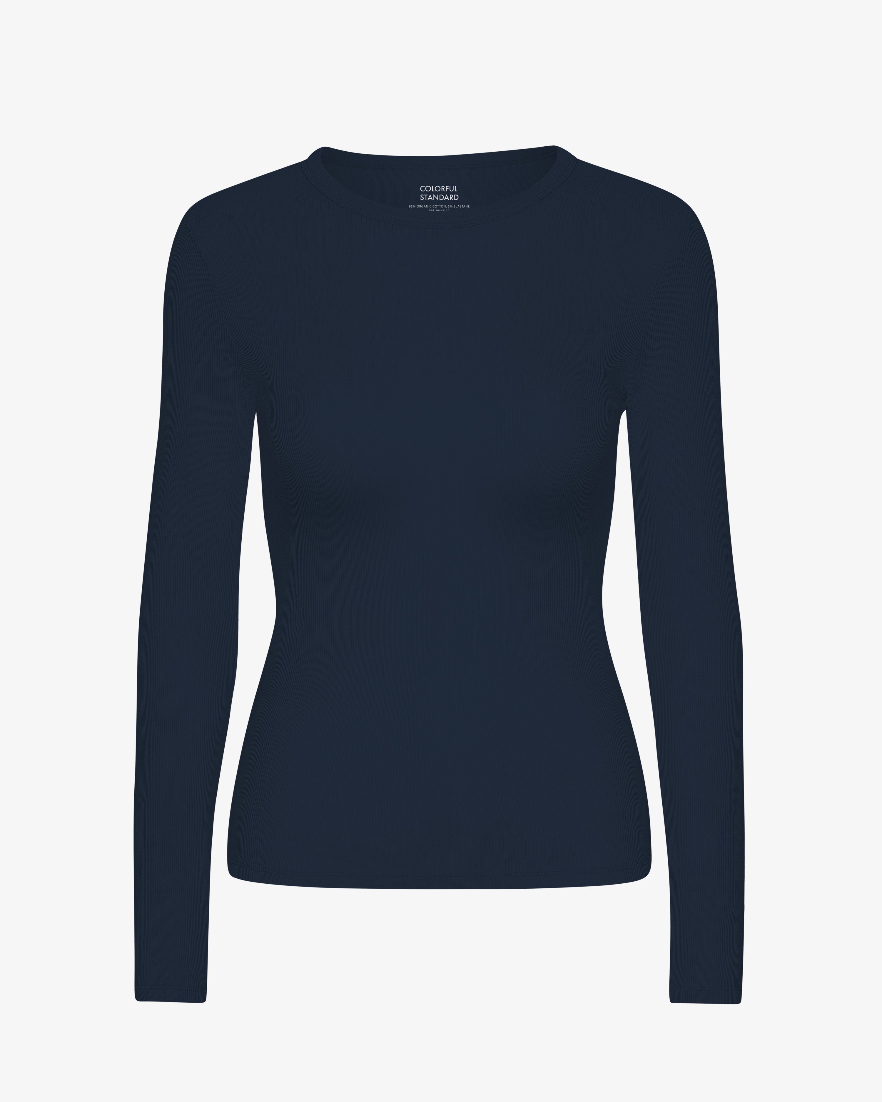Women Organic Rib LS T-Shirt - Navy Blue