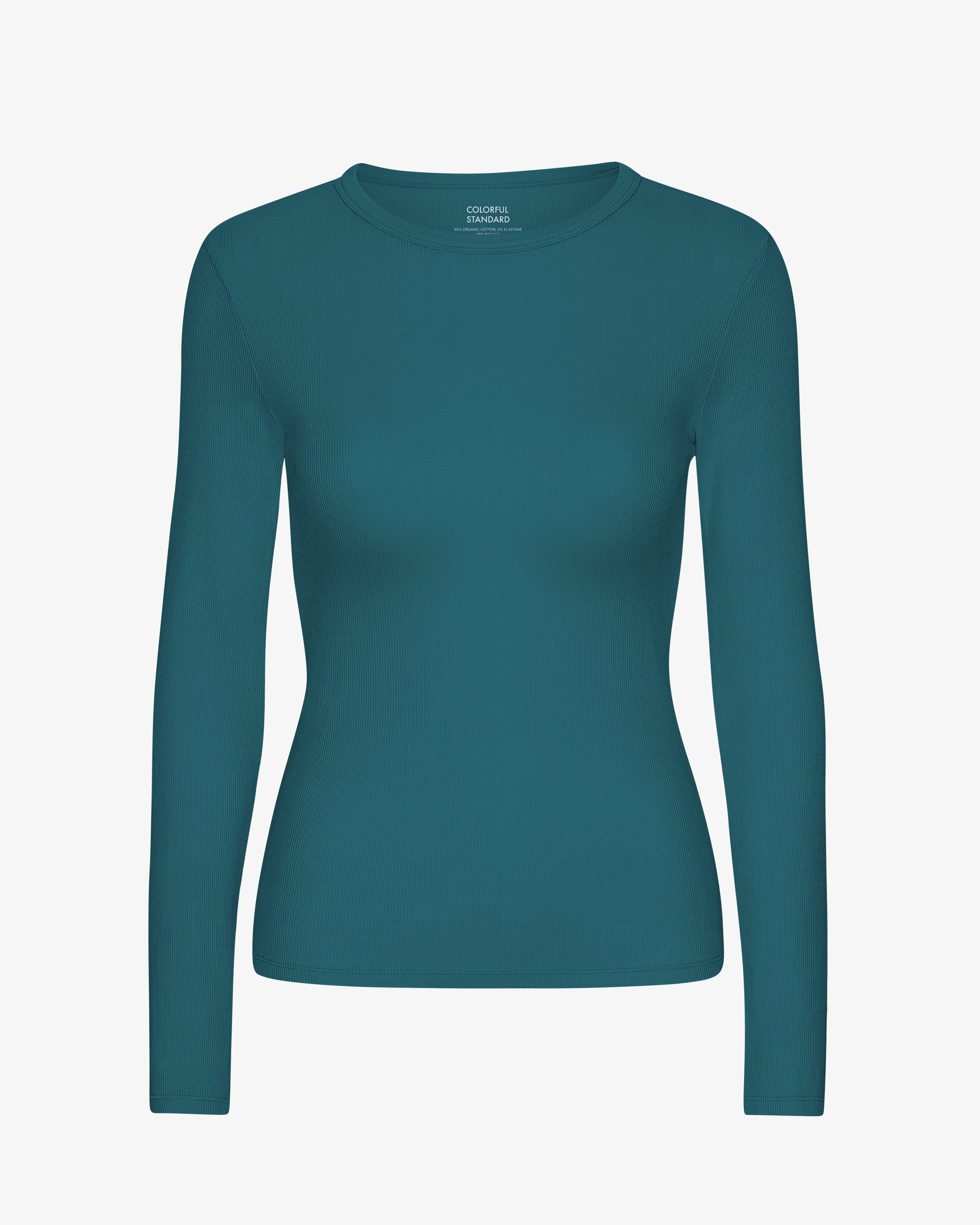 Women Organic Rib LS T-Shirt - Ocean Green