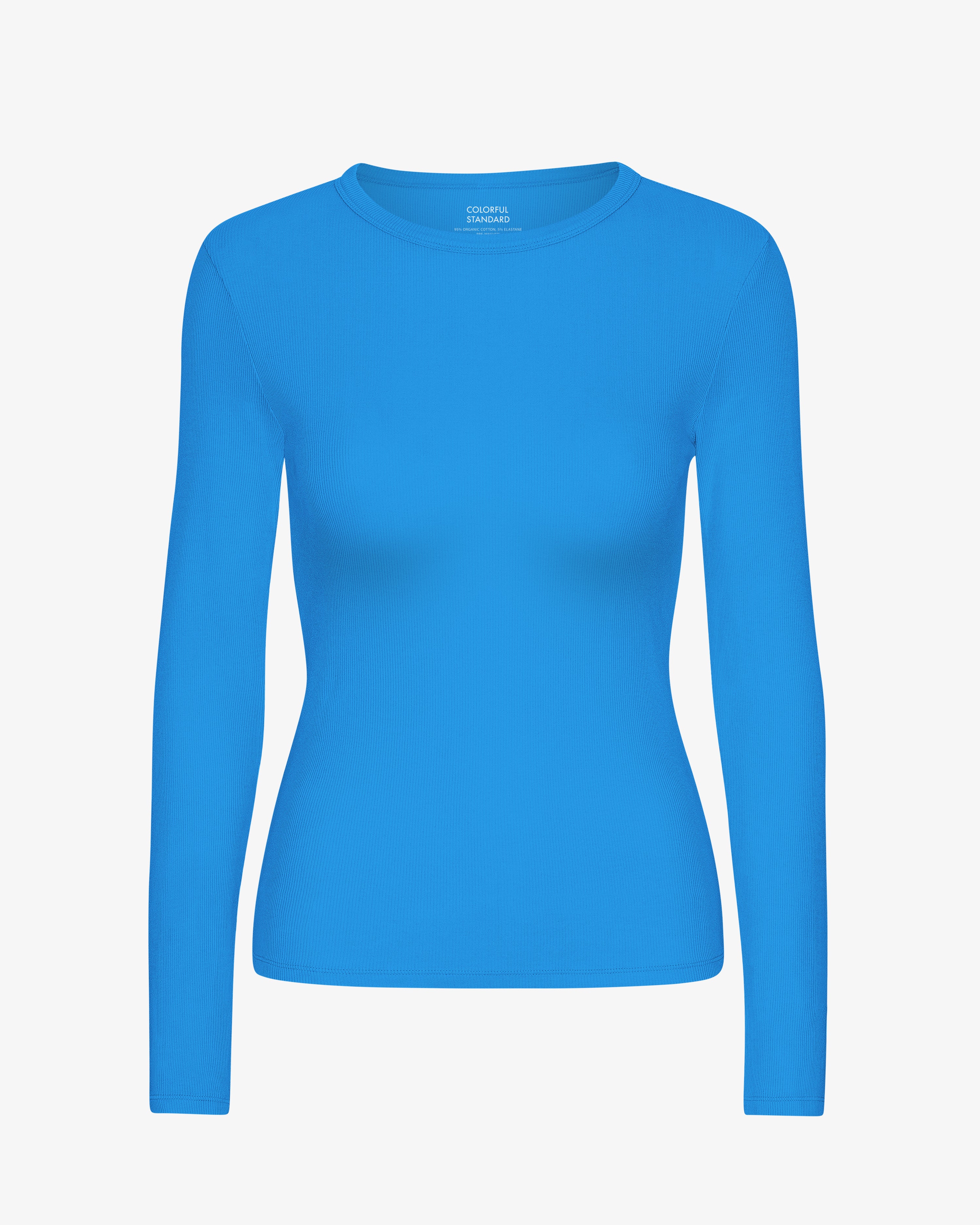 Women Organic Rib LS T-Shirt - Pacific Blue