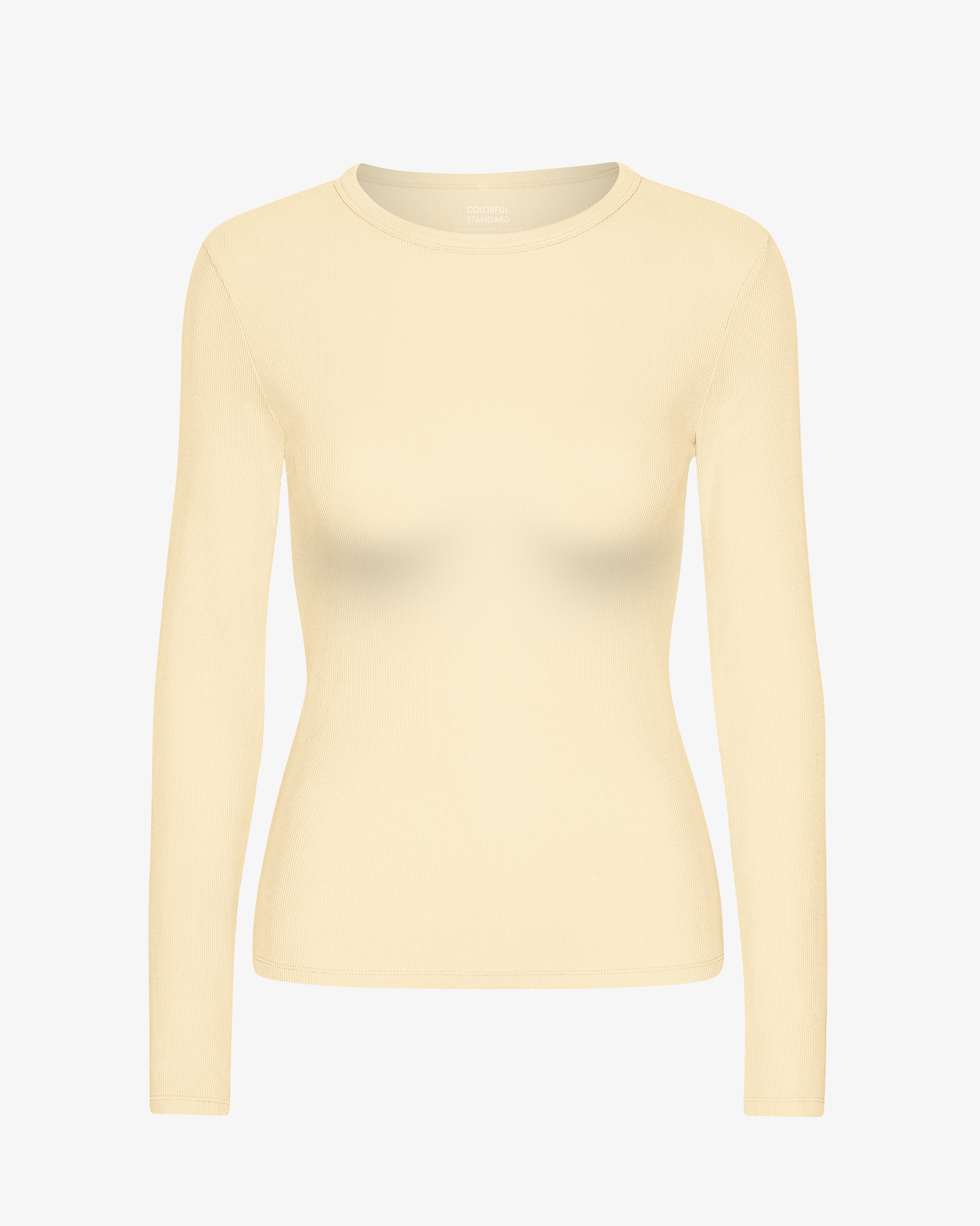 Women Organic Rib LS T-Shirt - Soft Yellow