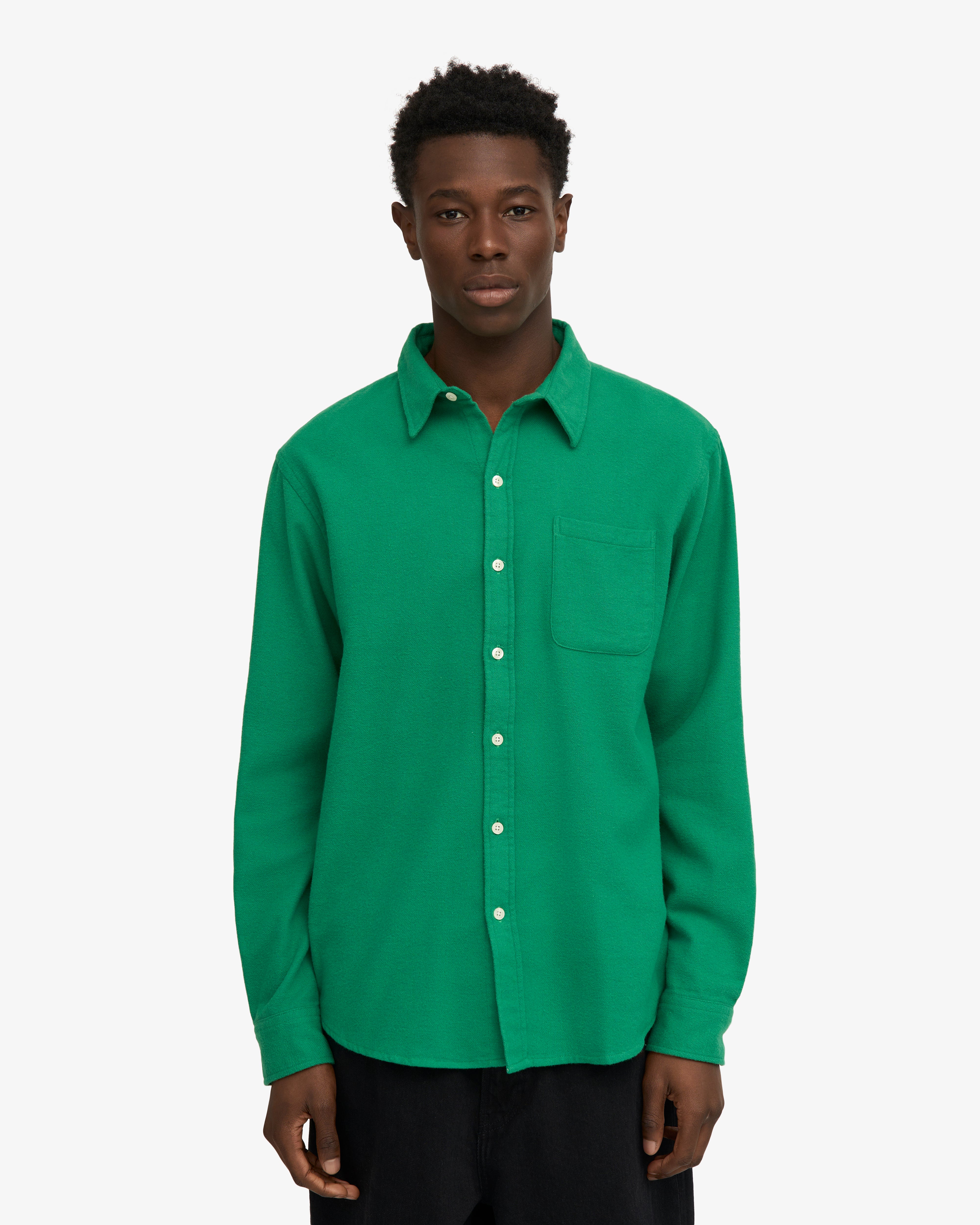 Organic Flannel Shirt - Kelly Green