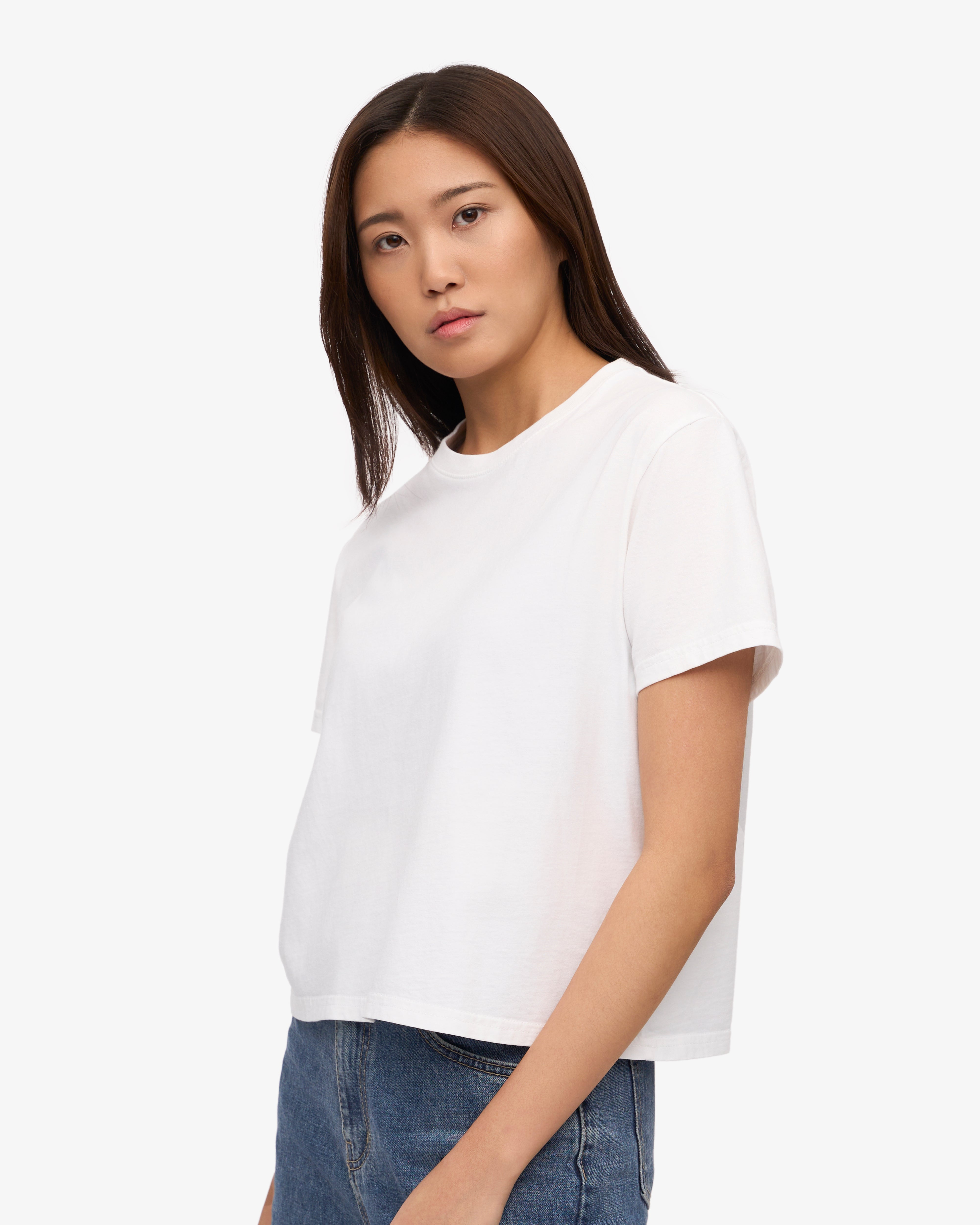 Organic Boxy Crop Tee - Optical White XS