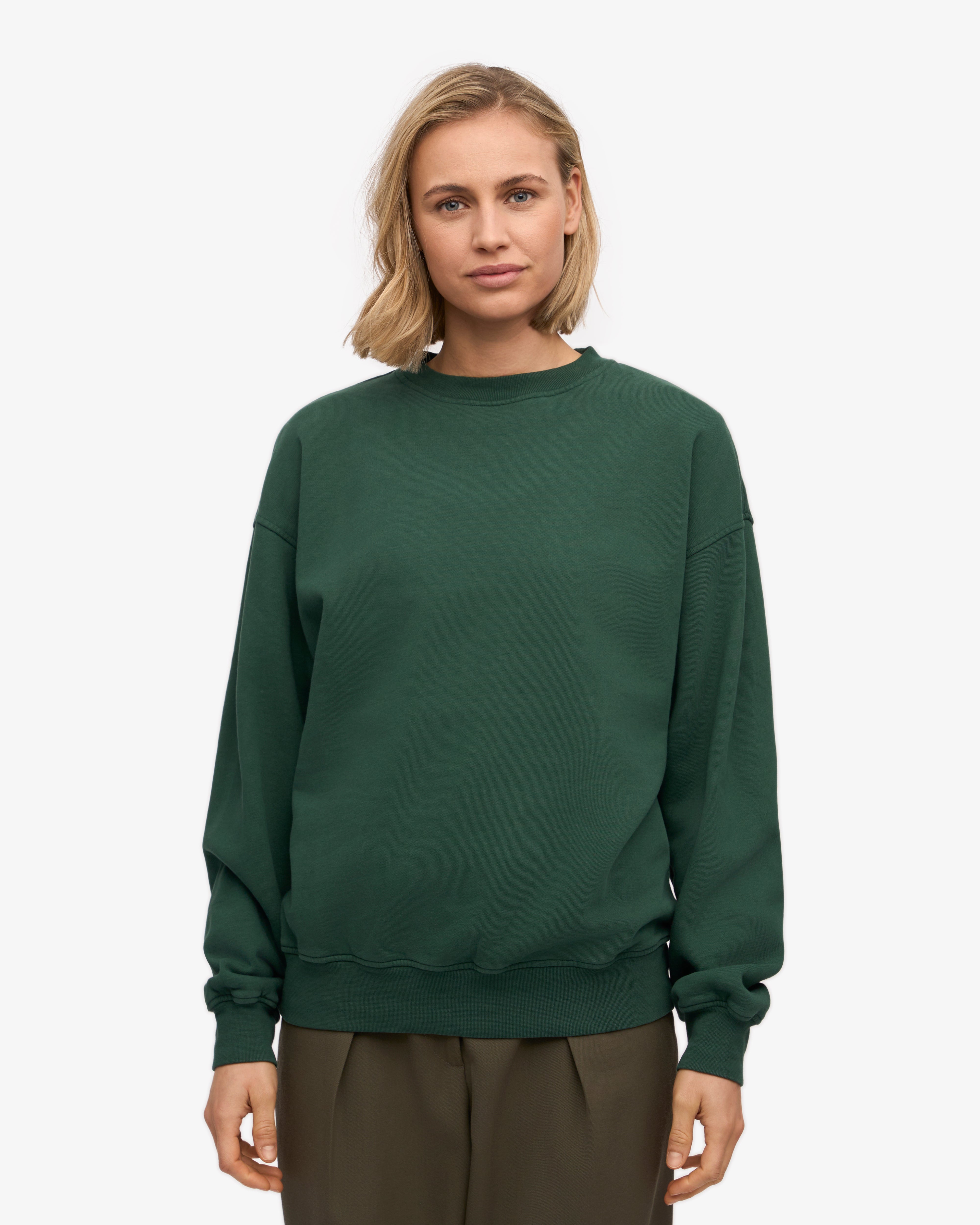 Organic Oversized Crew - Emerald Green XS
