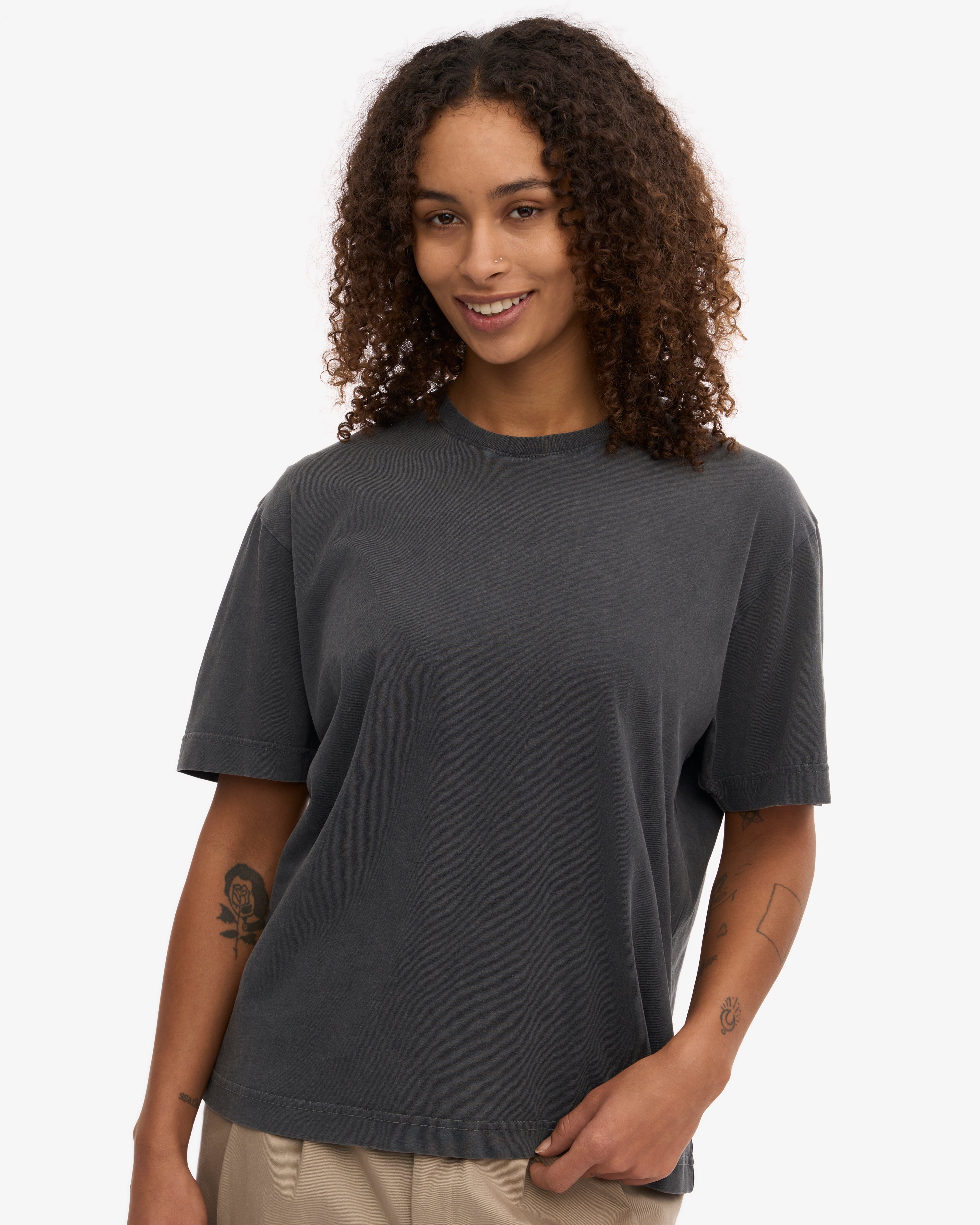 Oversized Organic T-Shirt - Faded Black XS