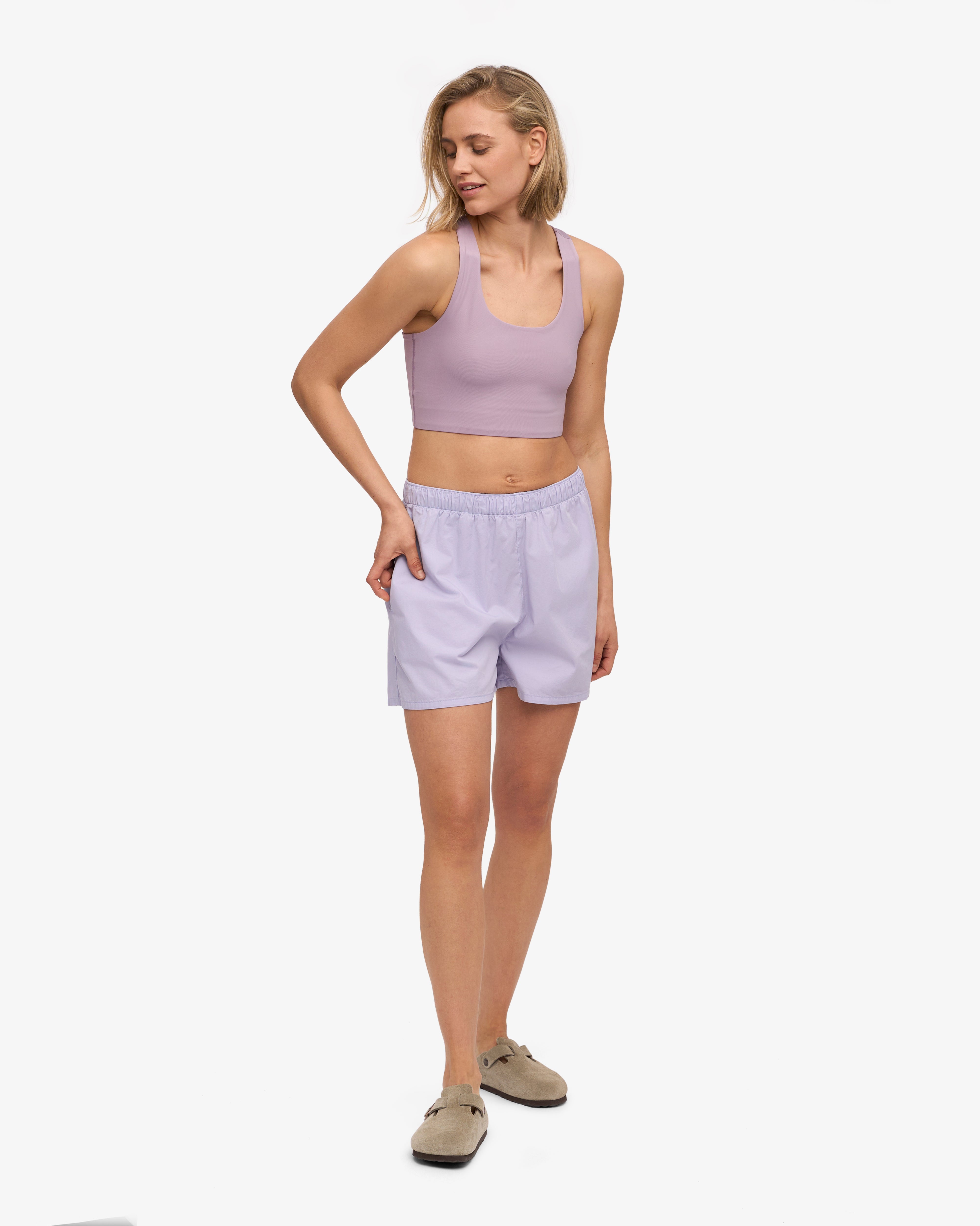 Women Organic Twill Shorts - Soft Lavender