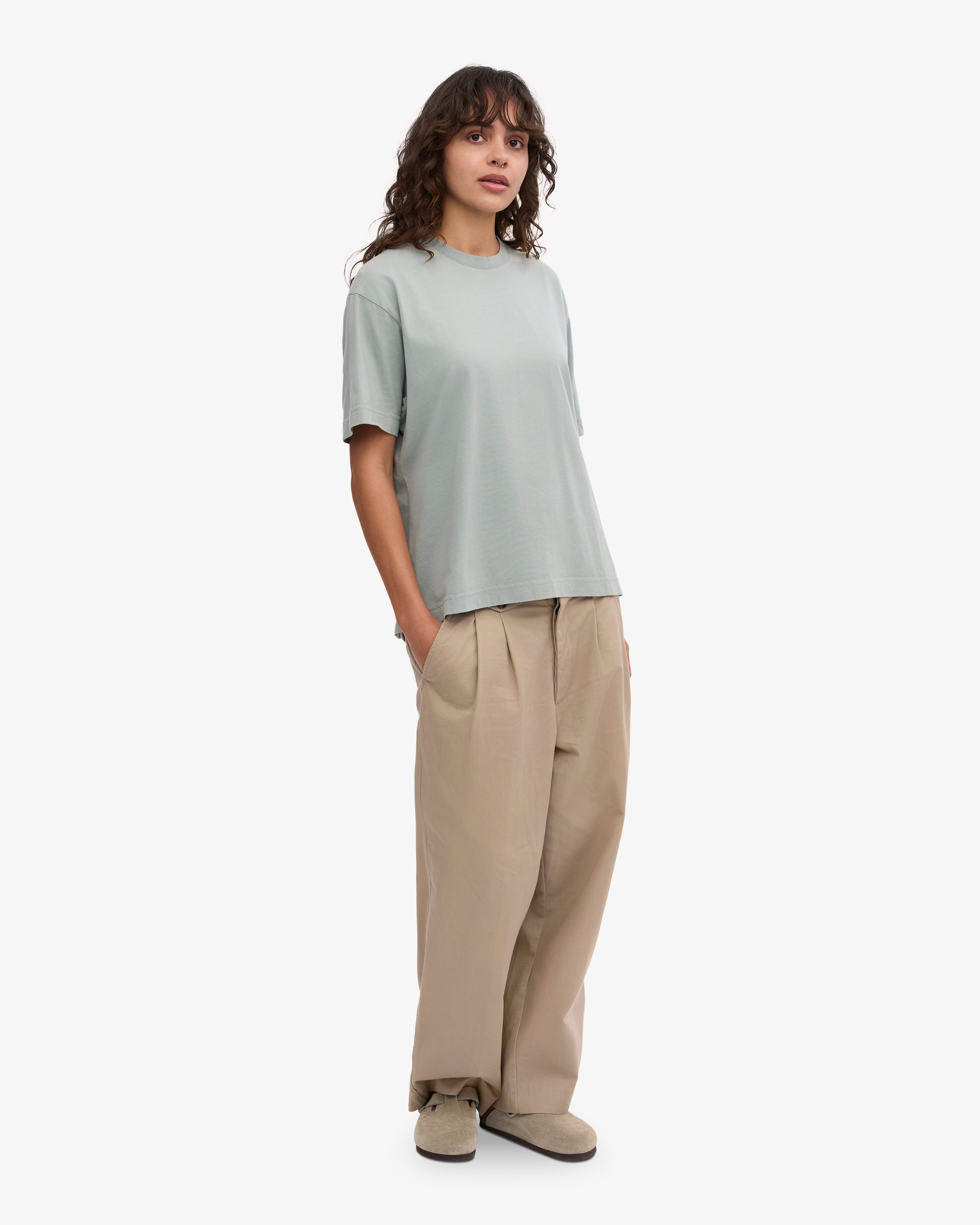 Oversized Organic T-Shirt - Steel Blue XS