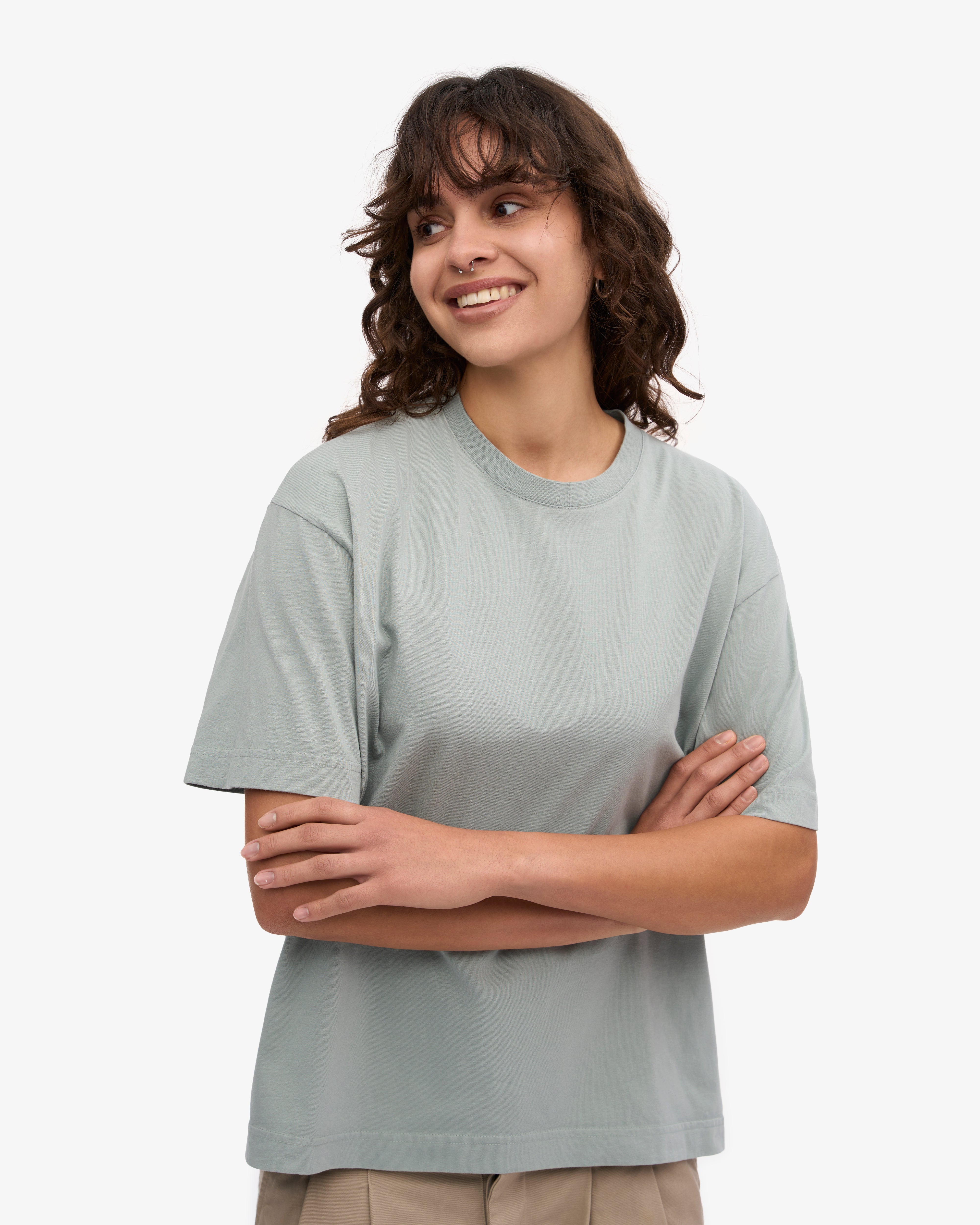 Oversized Organic T-Shirt - Steel Blue XS